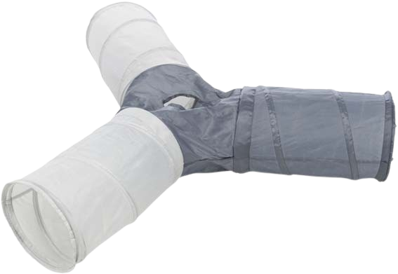 Trixie Kattetunnel 4-veis, nylon, ø 20 x 50 cm/tunnel, hvit/grå