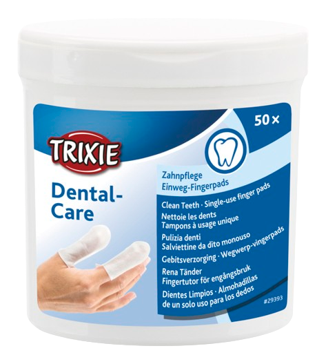 Trixie Fingerpads mint, for tannpleie, 50 stk