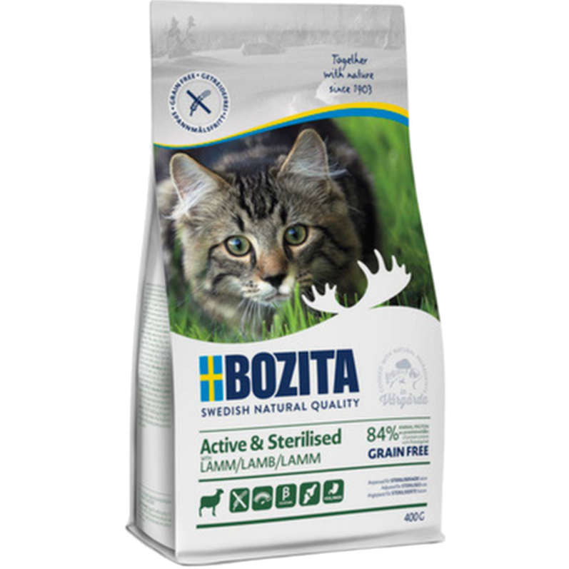Bozita Katt - Active & Sterilised Kornfritt lam 400g - Katt - Helse og pels - Kosttilskudd - Tørrfôr - Dyrekassen.no