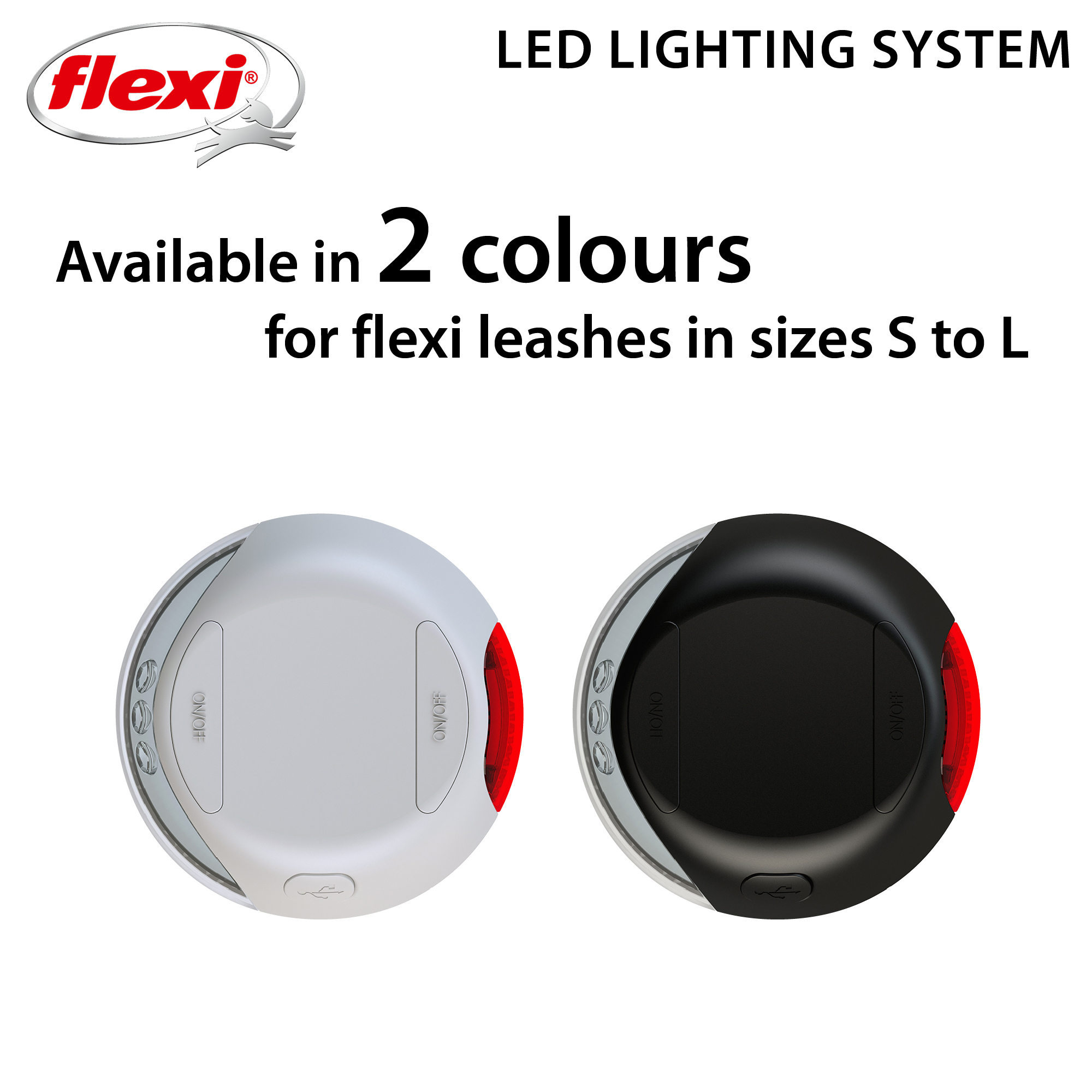 Flexi LED-belysningssystem integrert med batteri + USB, svart | Dyrekassen