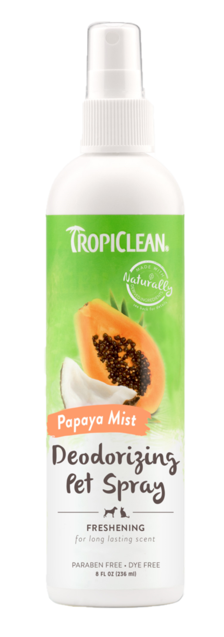 TropiClean - Papaya Mist deodoriserende spray for kjæledyr 236 ml - Hund - Hundepleie - Shampoo og balsam - Dyrekassen.no