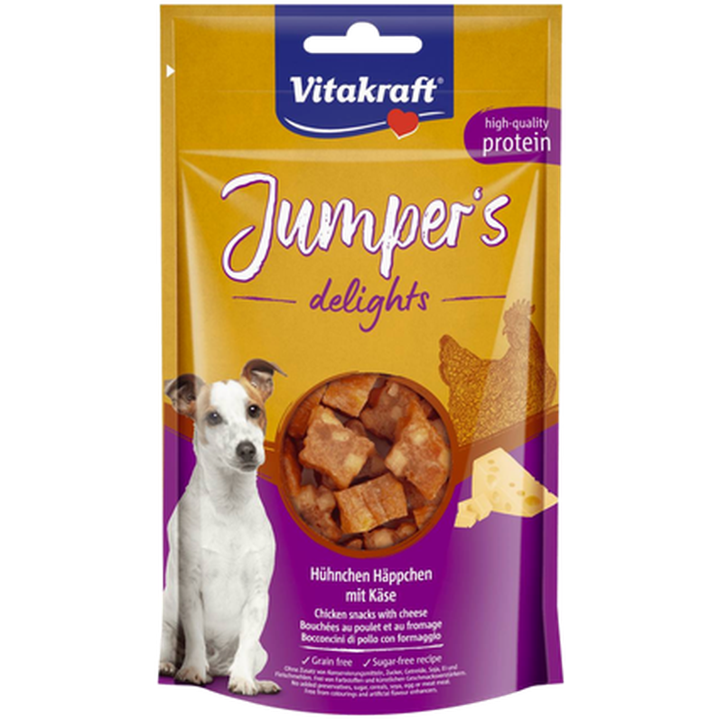 Vitakraft - Dog Jumpers Delights Kylling og ost 80g - Hund - Hundegodteri - Dyrekassen.no