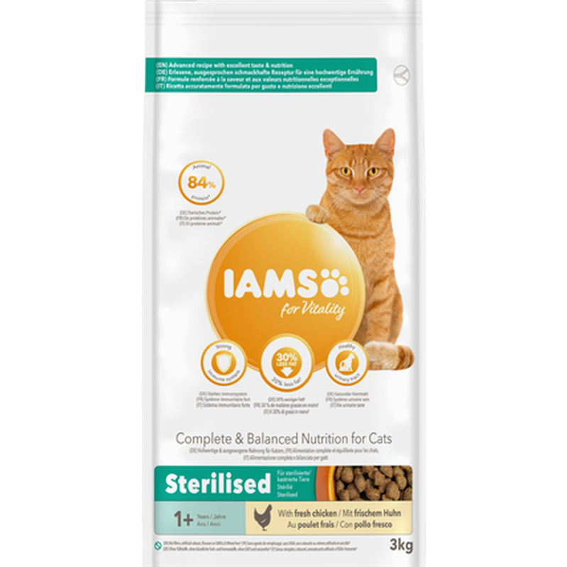 Iams - Cat Adult Light Succulent Roast Chicken Blue 10 kg - Katt - Helse og pels - Kosttilskudd - Tørrfôr - Dyrekassen.no