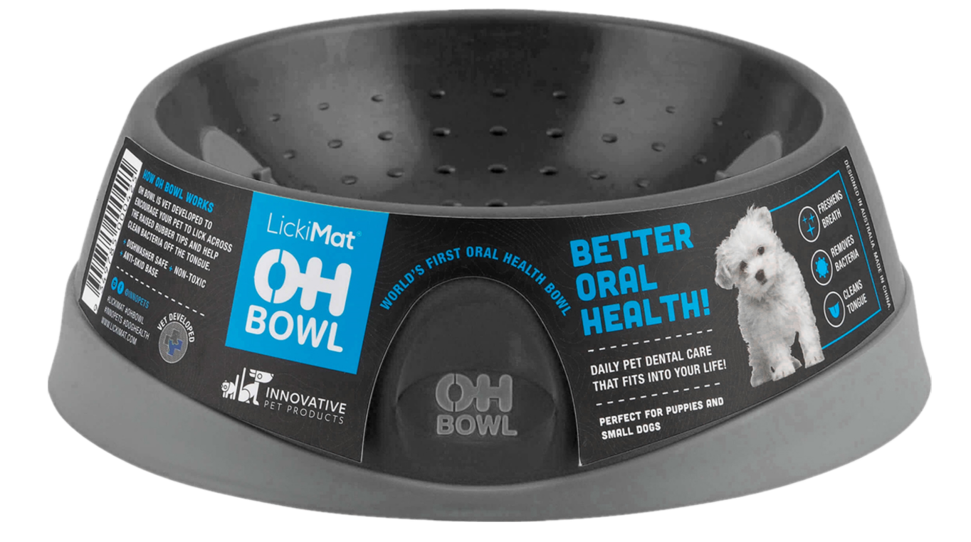 LickiMat skål munnhygieneskål Svart S, Ø16x5cm