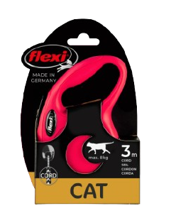 Rullebånd New Classic Cat Cord, 3m, XS, maks 8 kg, rød