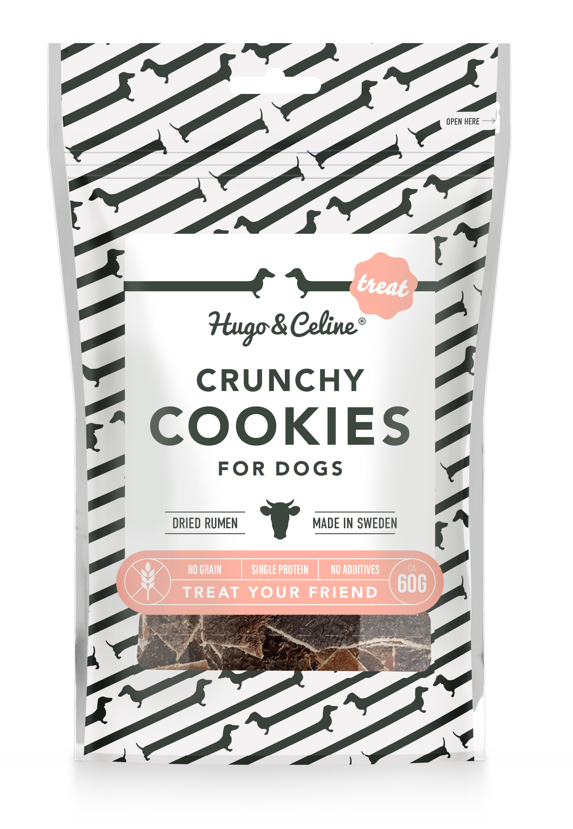 Hugo and Celine - Crunchy Cookies Påse 80 g - Hund - Hundegodteri - Dyrekassen.no