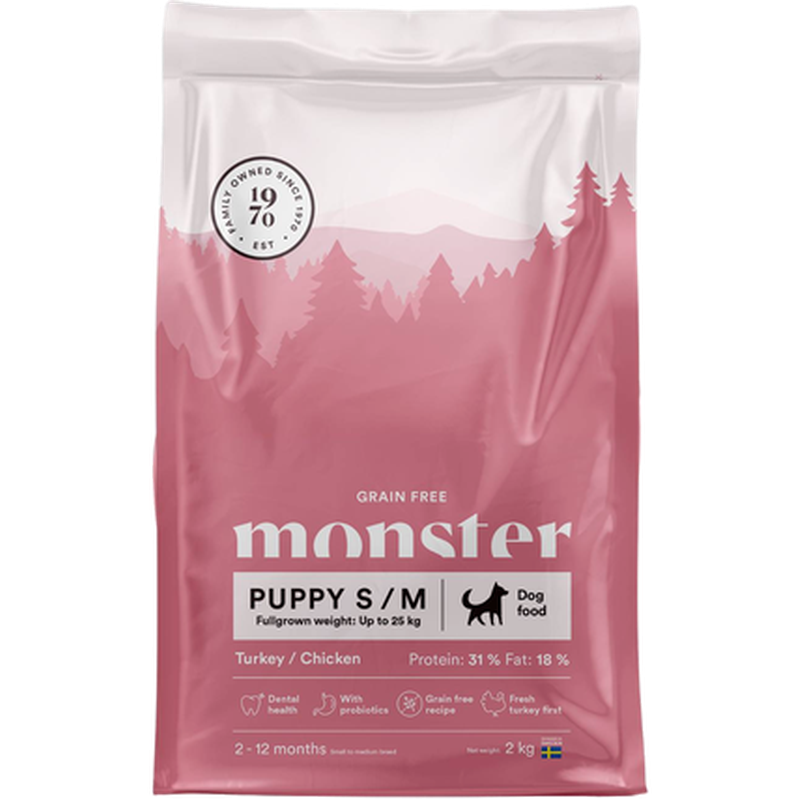 Monster Pet Food Dog Original Grain Free Puppy S/M Turkey & Chicken