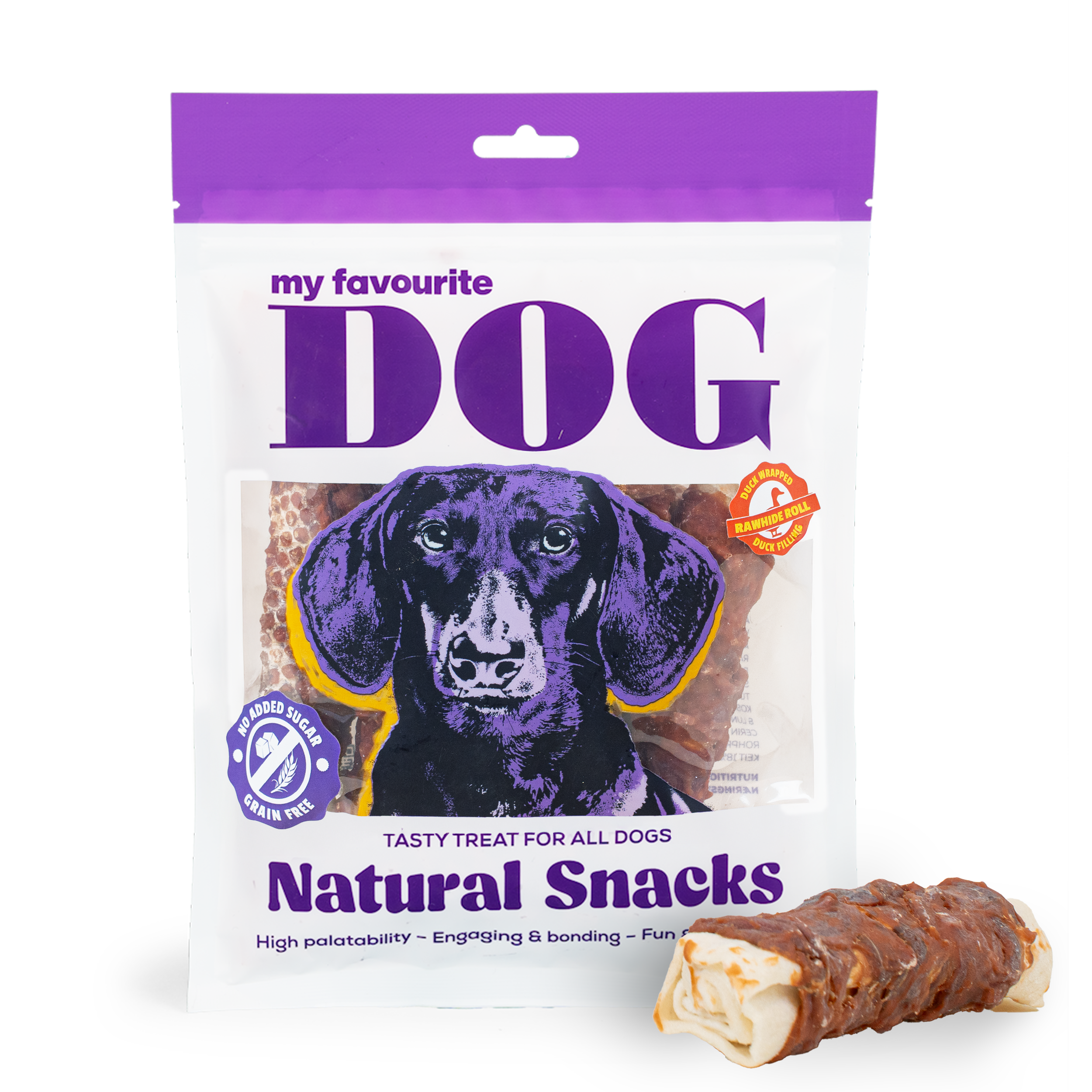 My favourite DOG - Andeinnpakket råhud med andefyll 12 cm, 6-pakning, 360g - Hund - Hundegodteri - Dyrekassen.no