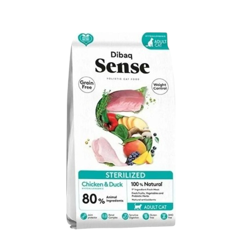 DIBAQ - Cat Sense Grain Free Sterilized Chicken & Duck 1,5 kg - Katt - Helse og pels - Kosttilskudd - Tørrfôr - Dyrekassen.no