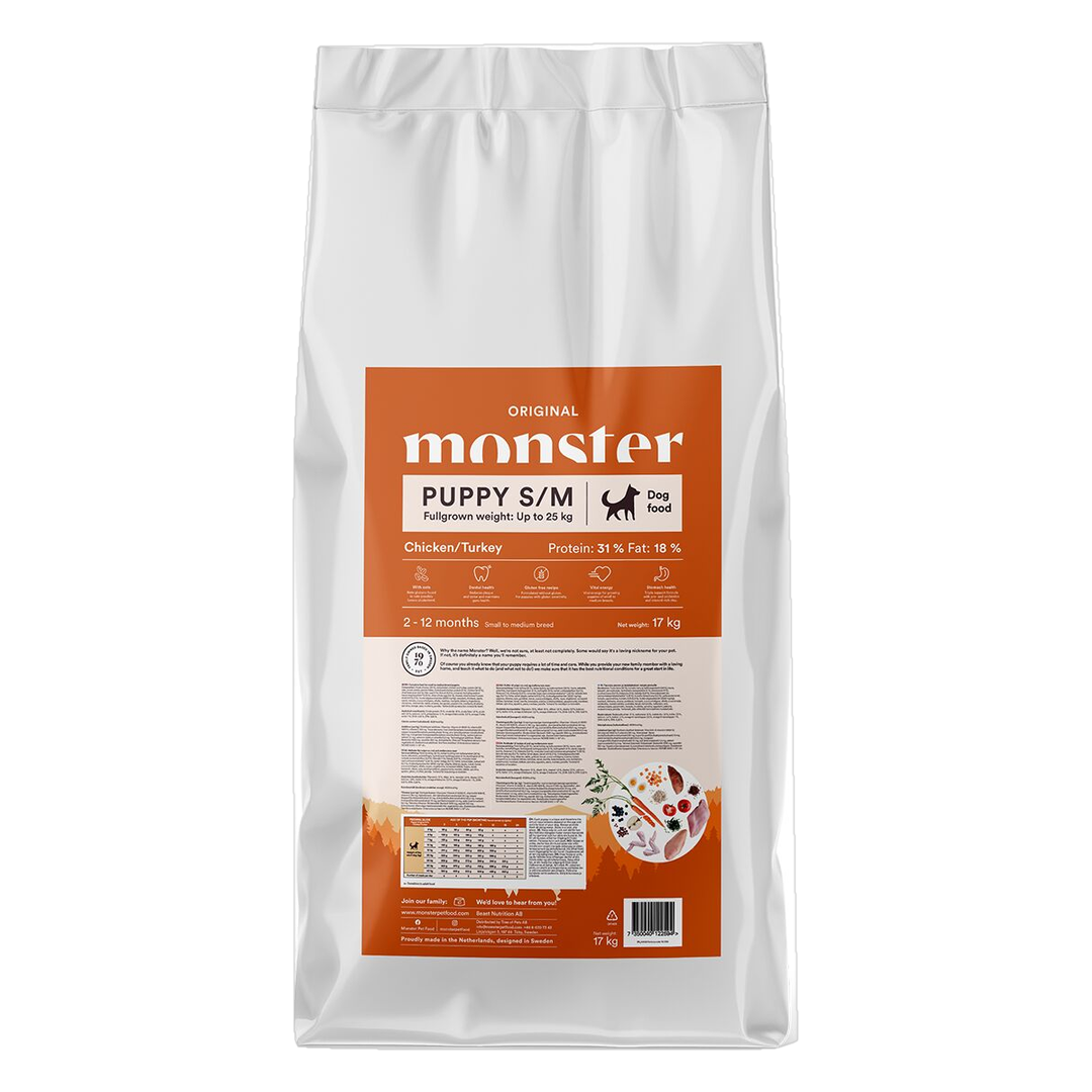 Monster Pet Food Dog Original Puppy S/M Chicken/Turkey