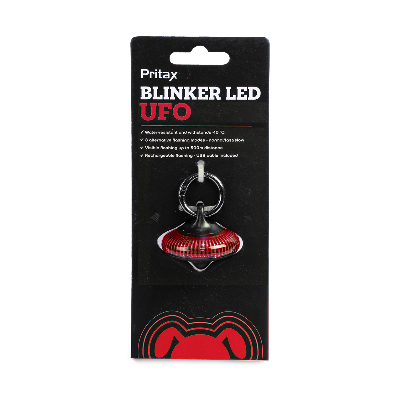 Blinkende LED UFO, 5x6,5cm, rød