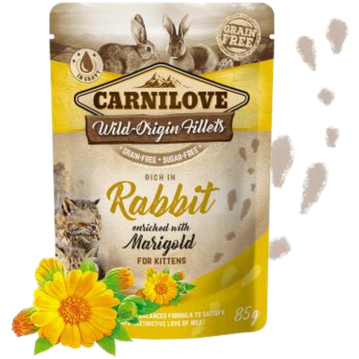 Carnilove Cat Pouch Rabbit enriched with Marigold for Kitten