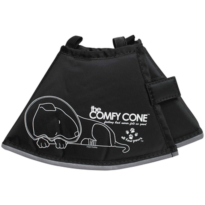 AFP All For Paws - The Comfy Cone Pet Recovery Collar - Xtra Deep Collar Black Medium, 30 cm ekstra langt, svart - Hund - Hundens Apotek -