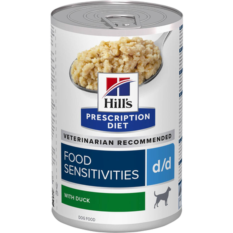 Hill's Prescription Diet Dog - d/d Food Sensitivities Duck 370 g x 12 - Katt - Helse og pels - Kosttilskudd - Veterinærfôr - Dyrekassen.no