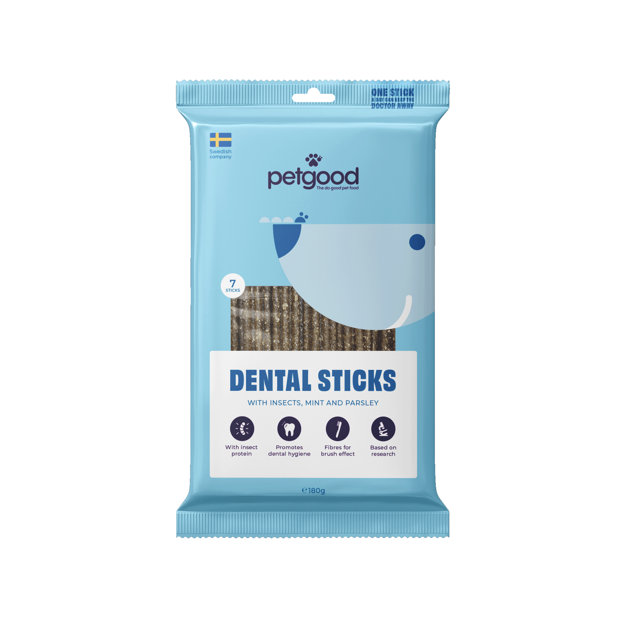 Petgood - Dental Sticks med insektprotein for voksne hunder 7-pakning 180g - Hund - Hundegodteri - Dyrekassen.no