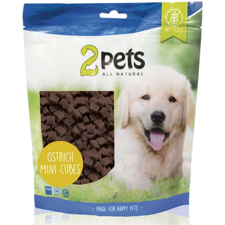 Dogsnack Ostrich Mini Cubes 400 g