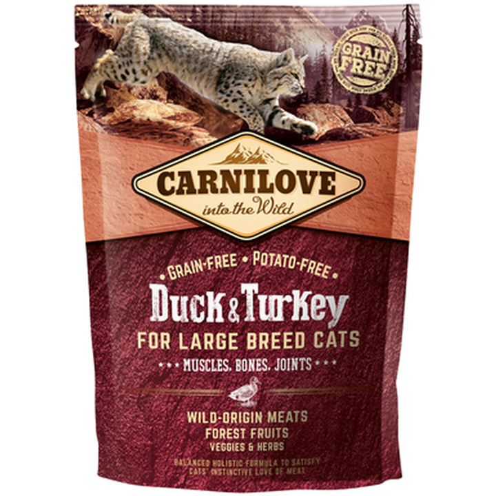 Carnilove - Katt And & kalkun for store raser 2 kg - Katt - Helse og pels - Kosttilskudd - Tørrfôr - Dyrekassen.no