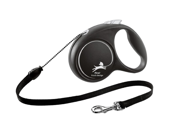 Flexi Rullebånd Svart Design Cord Silver