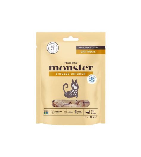 Monster Pet Food Frysetørket kyllinggodbiter for katter 40 g