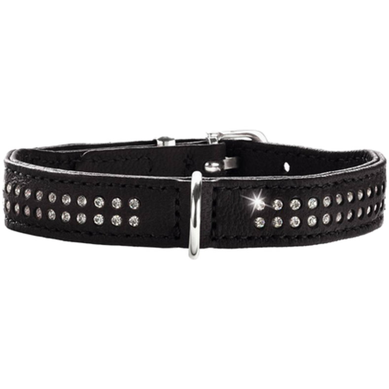 Hunter - Dog Collar Diamond Petit Black 24 - Neck 17-21cm - Hund - Hundebur - Hundehalsbånd - Dyrekassen.no