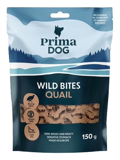 Prima Dog - Wild Bites Vaktel 150 g - Hund - Hundegodteri - Dyrekassen.no