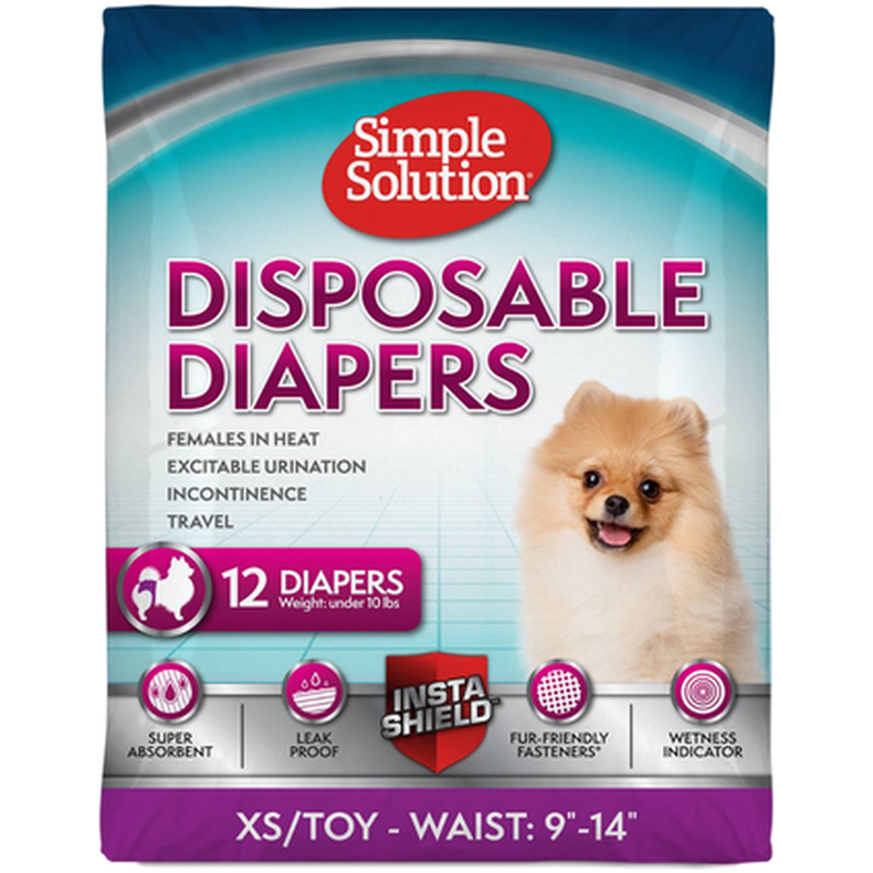 Simple Solution - Engangsbleier for kvinner X-Small - Hund - Helse og pels - Pelspleie - Shampoo og pleie - Bilbelte til hund - Dyrekassen.no
