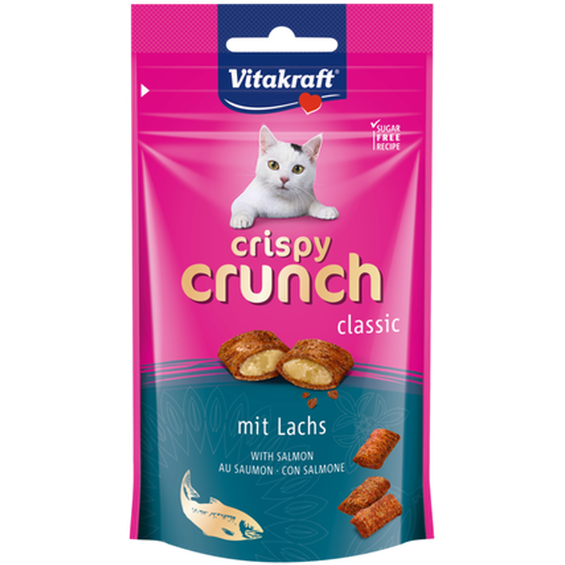 Vitakraft - Crispy Crunch Laks 60 g x 8 stk. - Katt - Helse og pels - Hygiene - Godbiter - Dyrekassen.no