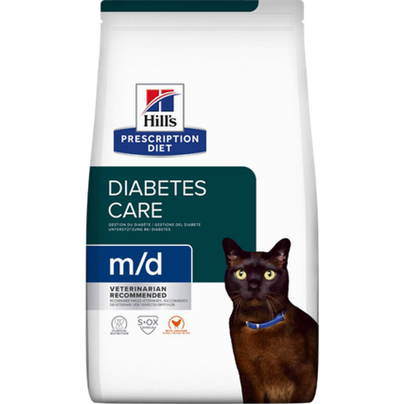 Hill's Prescription Diet Feline - m/d Diabetes/Weight Chicken - Dry Cat Food 3 kg - Katt - Helse og pels - Hygiene - Kattemat - Dyrekassen.no