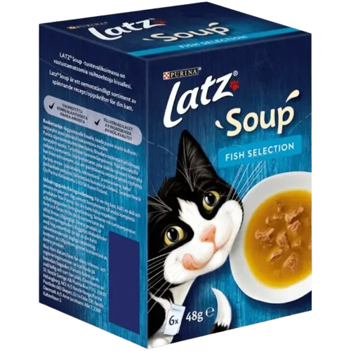 Purina Latz Soup Fish Selection 6-pakning x 48 g
