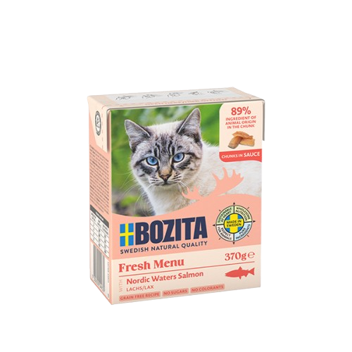 Bozita Katt - Laks i saus 370 g - Katt - Helse og pels - Kosttilskudd - Våtfôr - Dyrekassen.no