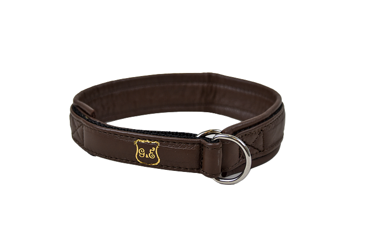 Gustaf och Evita Halsband HS Halvstryp Skinn Brunt