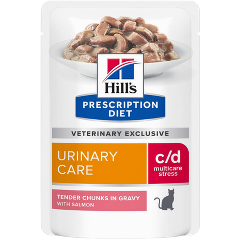 Hill's Prescription Diet Feline c/d Multicare Salmon Pouch - Wet Cat Food 12 x 85 g