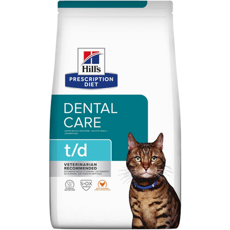 Hill's Prescription Diet Feline - t/d Dental Care Chicken 1,5kg - Katt - Helse og pels - Hygiene - Kattemat - Dyrekassen.no