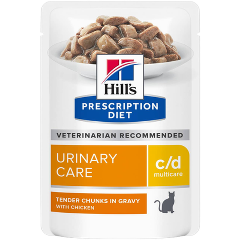 Hill's Prescription Diet Feline - c/d Urinary Care Chicken Pouch 12x85g - Katt - Helse og pels - Hygiene - Kattemat - Dyrekassen.no