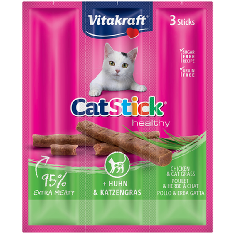 CatSticks Mini Chicken & Catnip 3x6g, 20 stk.