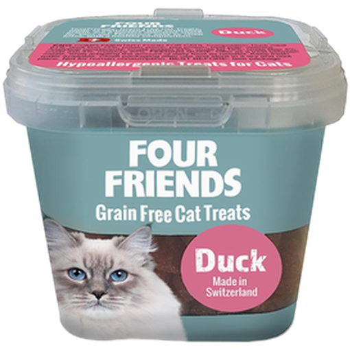 FourFriends - Kornfri kattegodbit med and 100 g - Katt - Helse og pels - Hygiene - Godbiter - Dyrekassen.no