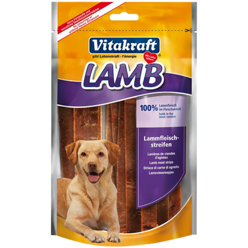 Vitakraft - Tørkede lammestrimler 80 g - Hund - Hundegodteri - Dyrekassen.no