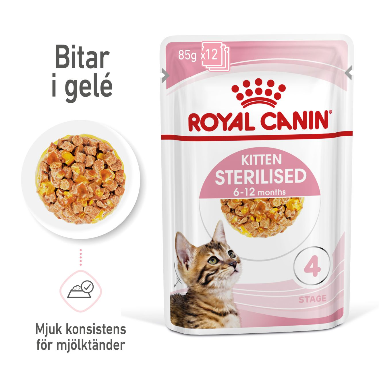 Kitten Sterilised Jelly Våtfôr for kattunger 85 g x 12 stk