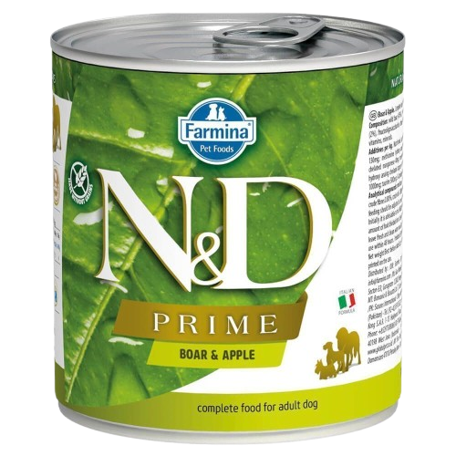 Farmina - N&D Dog Prime Boar & Apple Våtfôr Til Hund 285 g - Hund - Våtfôr - Dyrekassen.no