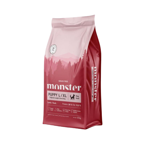 Monster Pet Food Dog Grain Free Puppy L/XL Lamb/Duck 12 kg