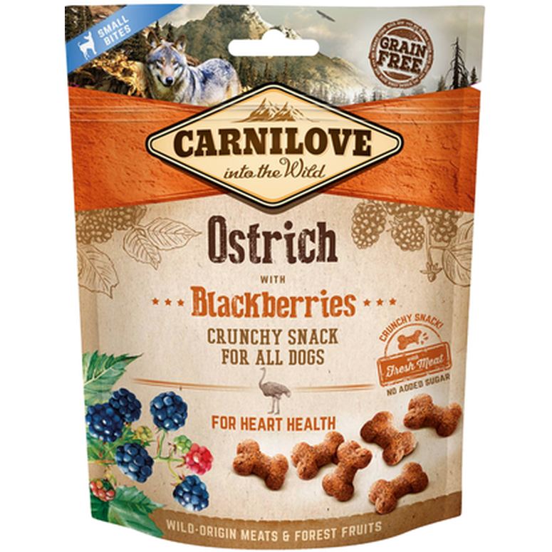Carnilove - Dog Crunchy Snack Ostrich & berries 200 g x 10 stk. - Hund - Hundegodteri - Dyrekassen.no