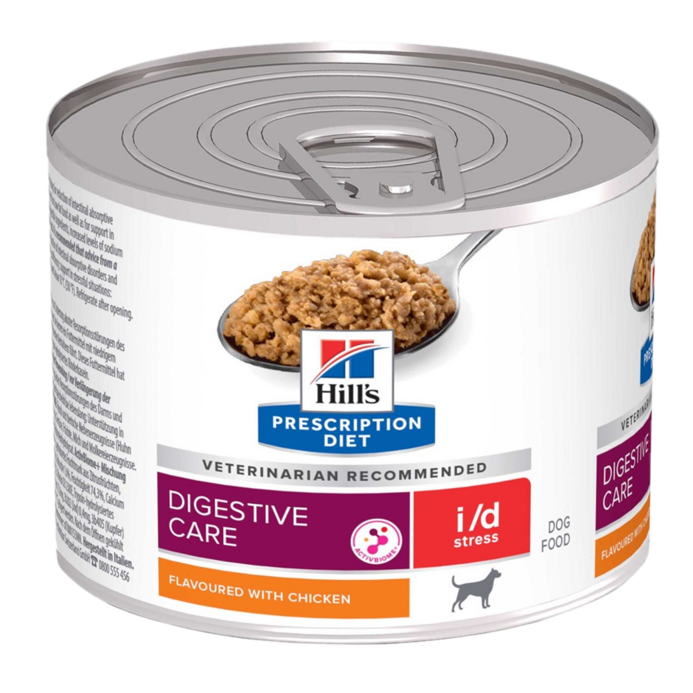 Hill's Prescription Diet Dog - i/d Digestive Care Stress Mini Chicken - Våtfôr til hund 200 g x 12 stk - Hund - Våtfôr - Dyrekassen.no