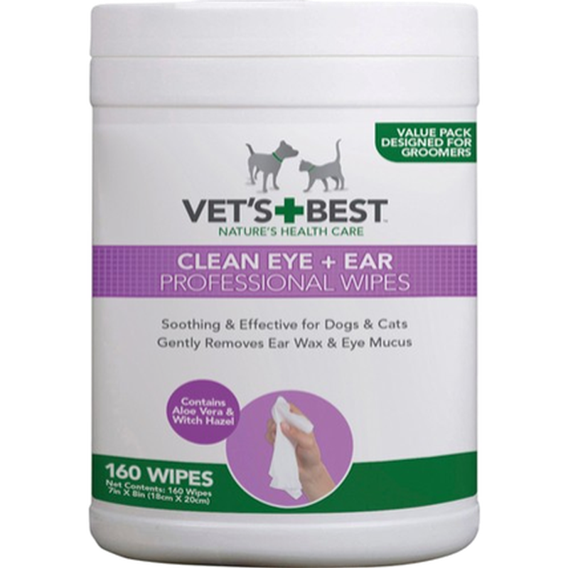 Vet's Best - Clean Eye & Ear Professional våtservietter 160 stk. - Hund - Hundens Apotek - Dyrekassen.no