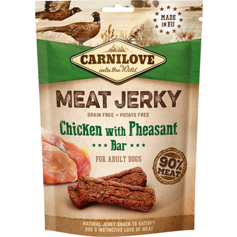 Carnilove - Jerky kylling med fasan bar 100g - Hund - Hundegodteri - Dyrekassen.no