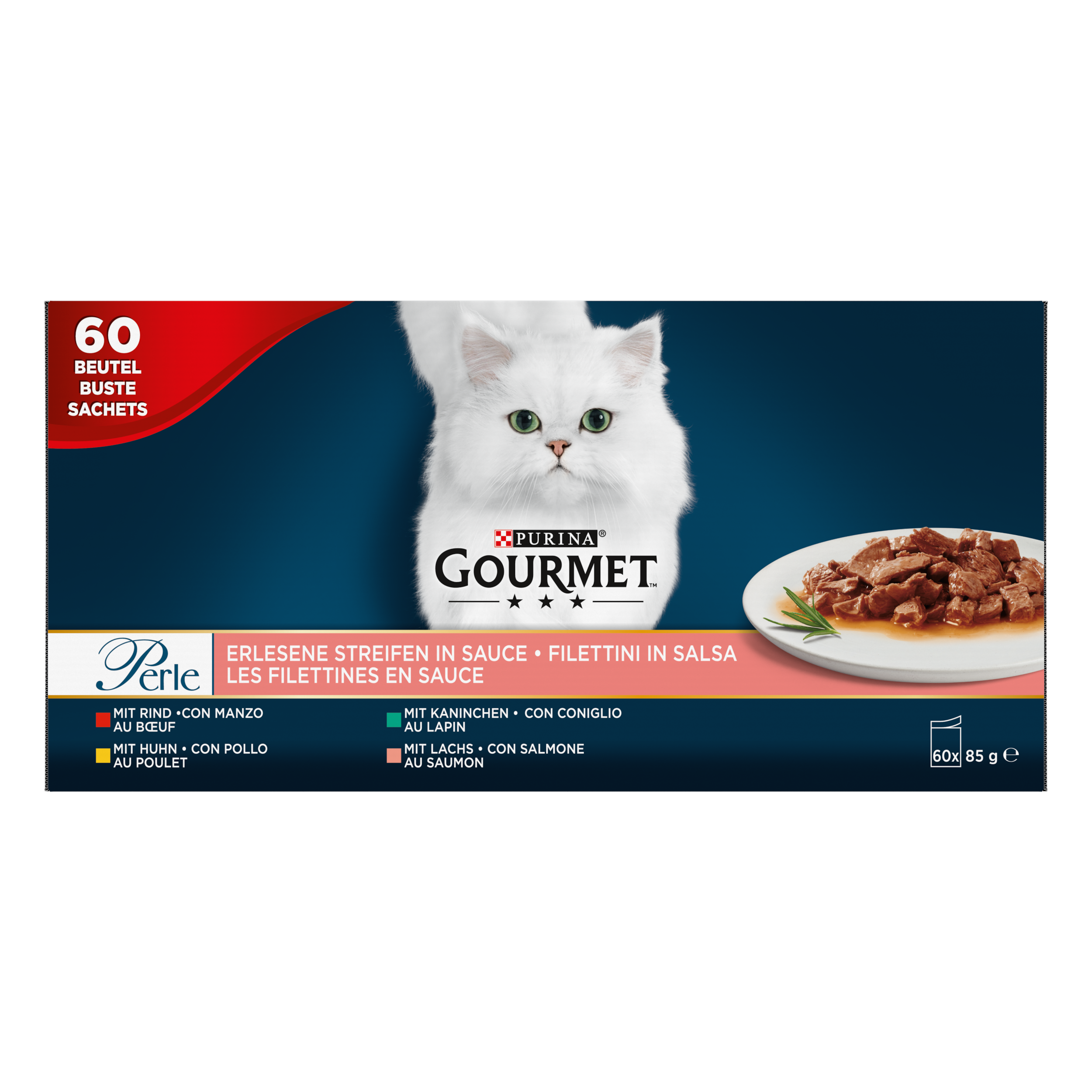 Purina Gourmet Gold - Pearl 60-pakning x 85 g - Katt - Helse og pels - Kosttilskudd - Våtfôr - Dyrekassen.no