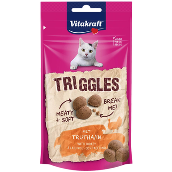 Vitakraft - Triggles Kattegodbiter med kalkun - Kattegodbiter med kalkun 40g - Katt - Helse og pels - Hygiene - Godbiter - Dyrekassen.no