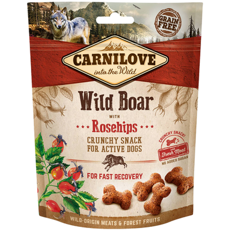 Carnilove - Dog Crunchy Snack Wild Boar & Rosehips 200 g x 10 stk. - Hund - Hundegodteri - Dyrekassen.no