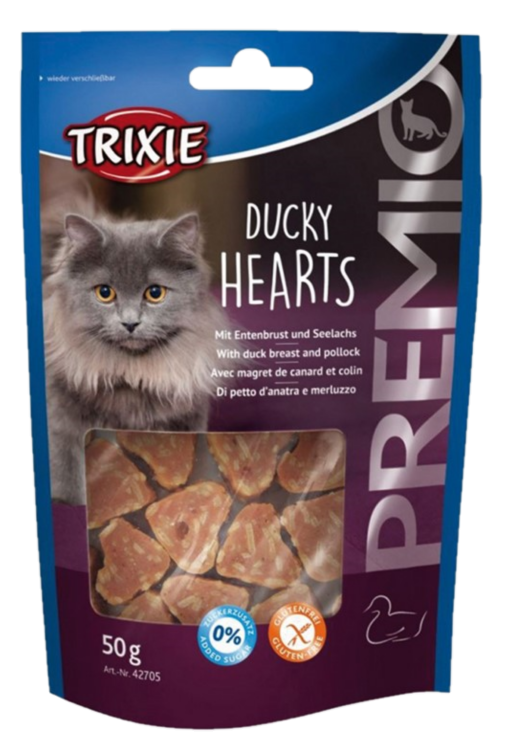 Trixie - Premio Ducky Hearts godbiter for katter 50g - Katt - Helse og pels - Hygiene - Godbiter - Dyrekassen.no