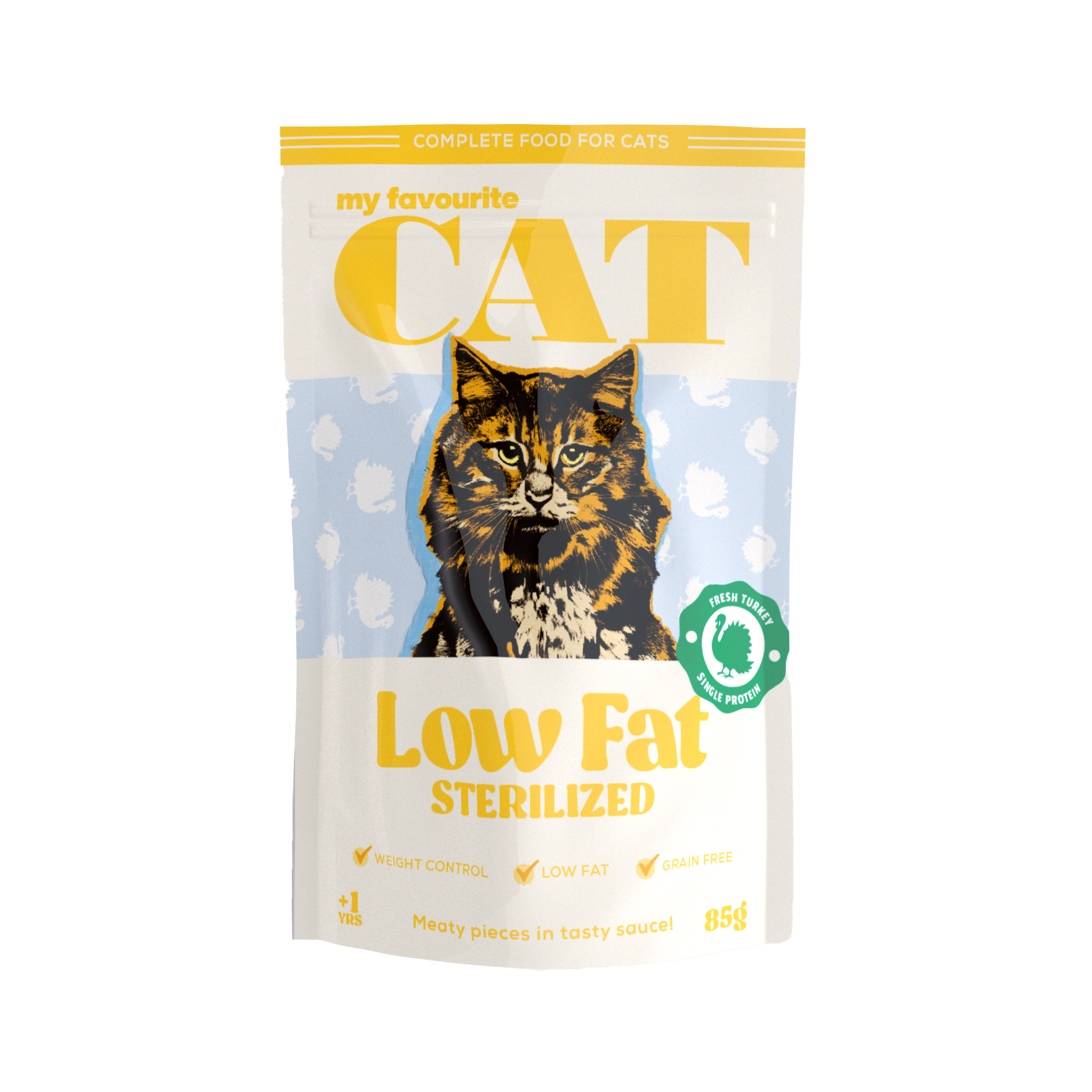 My favourite CAT - Kalkunposer 85 g - Katt - Helse og pels - Kosttilskudd - Våtfôr - Dyrekassen.no