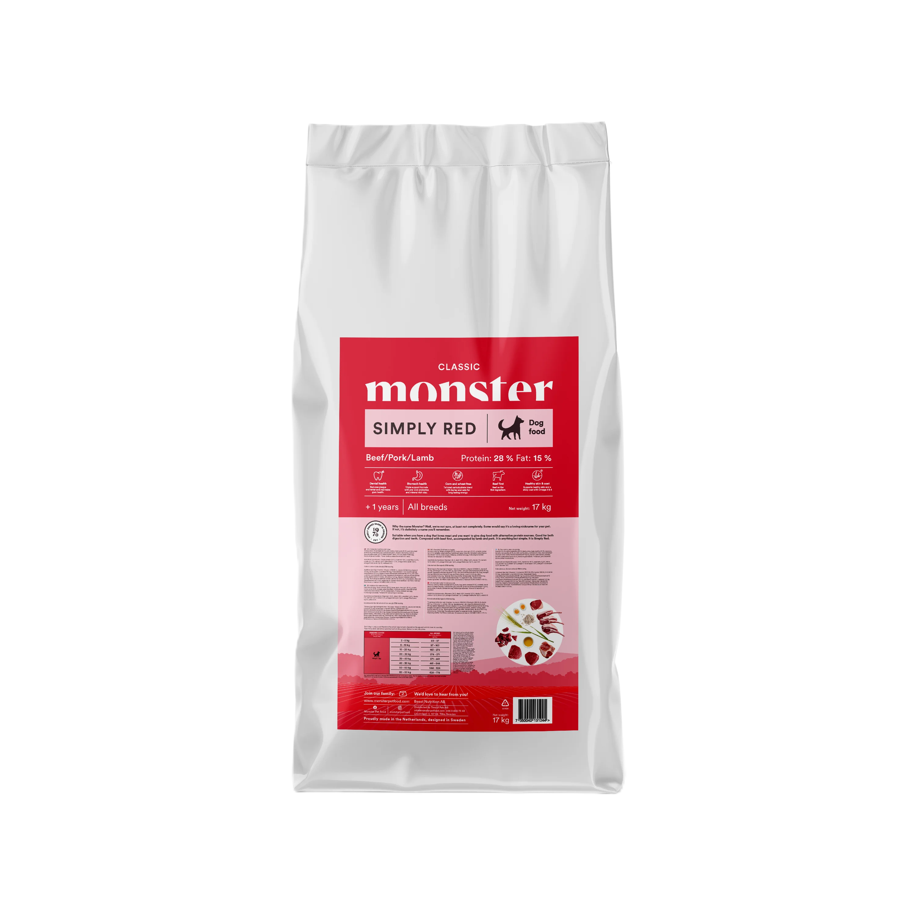 Monster Pet Food Dog Classic Simply Red